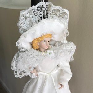 Angel Ornament/Decor, White Dress Porcelain Face